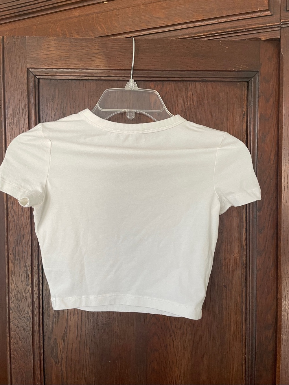 Wild Fable White Cropped T Shirt Top Short Sleeve Crew Neck - Picture 2 of 6